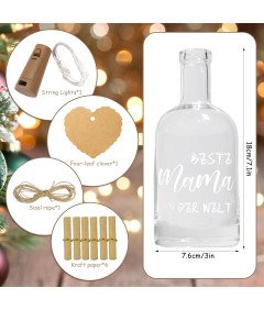 Dekoracyjna Butelka z Lampkami Led Prezent Dla Mamy Świecąca Ozdoba