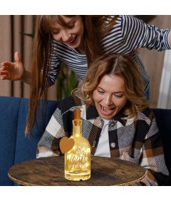 Dekoracyjna Butelka z Lampkami Led Prezent Dla Mamy Świecąca Ozdoba