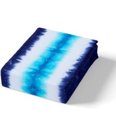 Pościel Tie Dye Boho Prześcieradło Z Gumką z Mikrofibry Niebieska 190x90 cm
