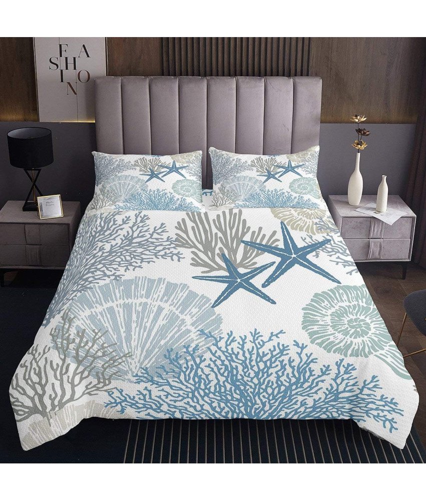 Pościel Na Łóżko Morska 240x220 Mikrofibra Retro Morska Rozgwiazdy Koral