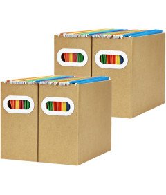 Organizer na Dokumenty A4 Pudełko Zestaw 4 Sztuki Składane Brązowe