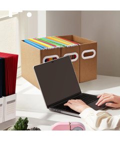 Organizer na Dokumenty A4 Pudełko Zestaw 4 Sztuki Składane Brązowe