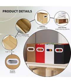 Organizer na Dokumenty A4 Pudełko Zestaw 4 Sztuki Składane Brązowe