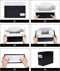 Organizer na Dokumenty A4 Pudełko Zestaw 4 Sztuki Składane Brązowe