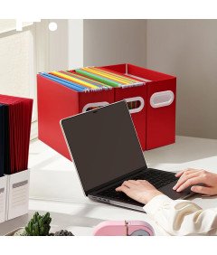 Organizer na Dokumenty A4 Pudełko Zestaw 2 Sztuki Składane Czerwone