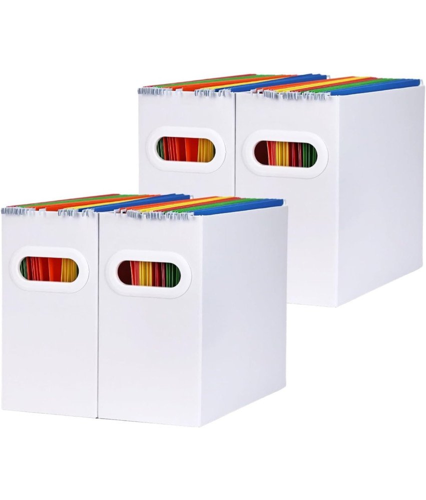 Organizer na Dokumenty A4 Pudełko Zestaw 4 Sztuki Składane Białe