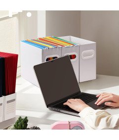 Organizer na Dokumenty A4 Pudełko Zestaw 4 Sztuki Składane Białe
