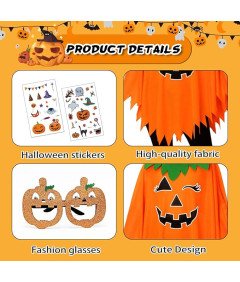 Kobiecy Kostium Dyni na Halloween Strój Akcesoria Peleryna Opaska Torba