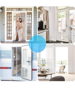 Moskitiera Magnetyczna na Drzwi Tarasowe Balkonowe Siatka Biała 120x230 cm