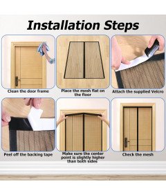 Moskitiera Magnetyczna na Drzwi Balkonowe 80x220 cm Siatka Premium Czarna