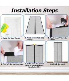 Moskitiera Magnetyczna na Drzwi Balkonowe 80x200 cm Siatka Premium Czarna