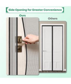 Moskitiera Magnetyczna na Drzwi Balkonowe 80x200 cm Siatka Premium Czarna