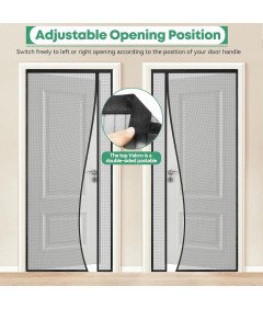 Moskitiera Magnetyczna na Drzwi Balkonowe 80x200 cm Siatka Premium Czarna