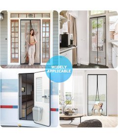 Moskitiera Magnetyczna na Drzwi Balkonowe 75x210 cm Siatka Premium Czarna