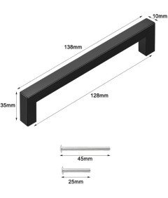 Probrico Držala za omarice črna 138 mm 10 kosov
