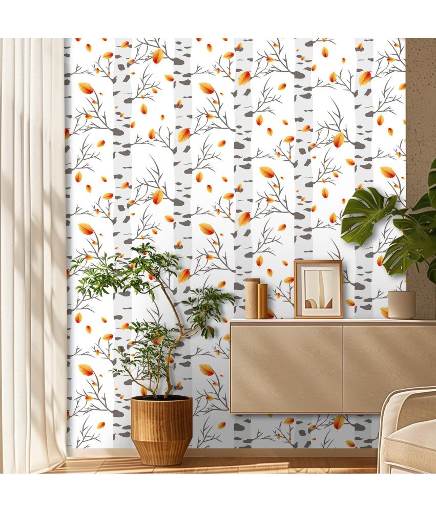 Tapeta Okleina Samoprzylepna do Ścian Mebli Białe Brzozy 44,5 cm x 1 m