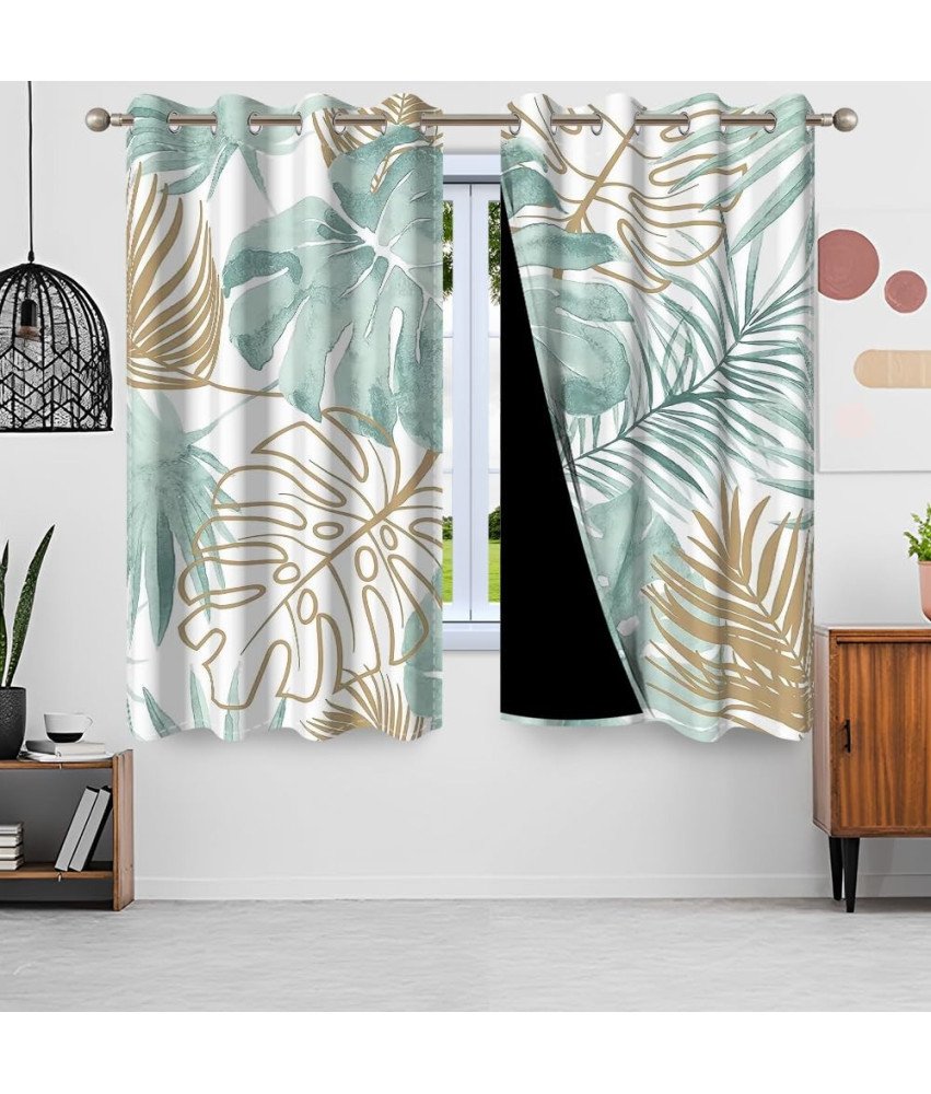 Zasłony Zaciemniające do Salonu Tropikalne Palmy Białe 2 szt 140 x 175 cm