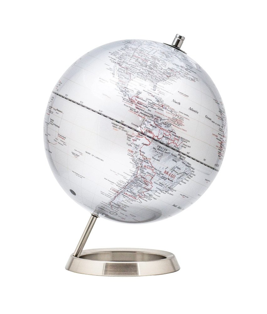 Globus Mapa Świata Europy Polityczny Stal Nierdzewna Srebrny 30 cm