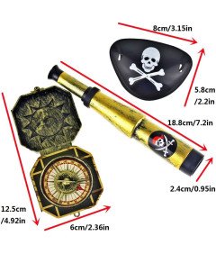 Przebranie Pirata Zestaw Akcesoriów na Halloween Karnawał 60 Elementów