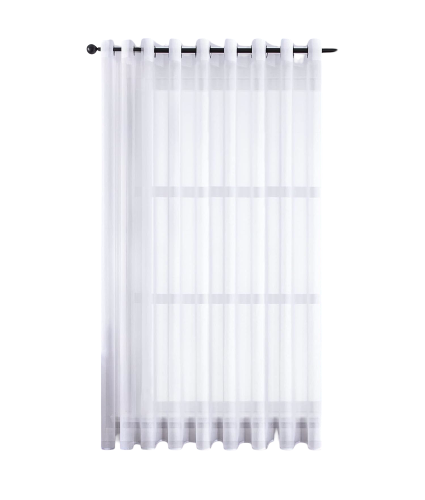 Zasłona Przezroczysta Woalowa na Przelotkach 245x300 cm Sztuczny Len Biała
