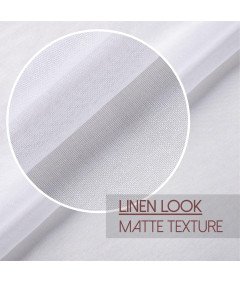 Zasłona Przezroczysta Woalowa na Przelotkach 245x300 cm Sztuczny Len Biała