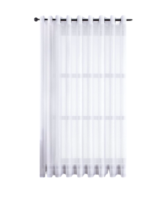 Zasłona Przezroczysta Woalowa na Przelotkach 225x300 cm Sztuczny Len Biała