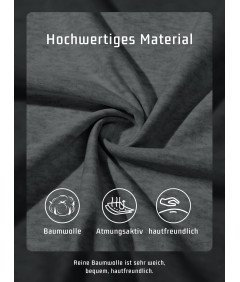 KEFITEVD Koszulka Męska Henley Bawełniana Polo Bez Kołnierzyka Szara S