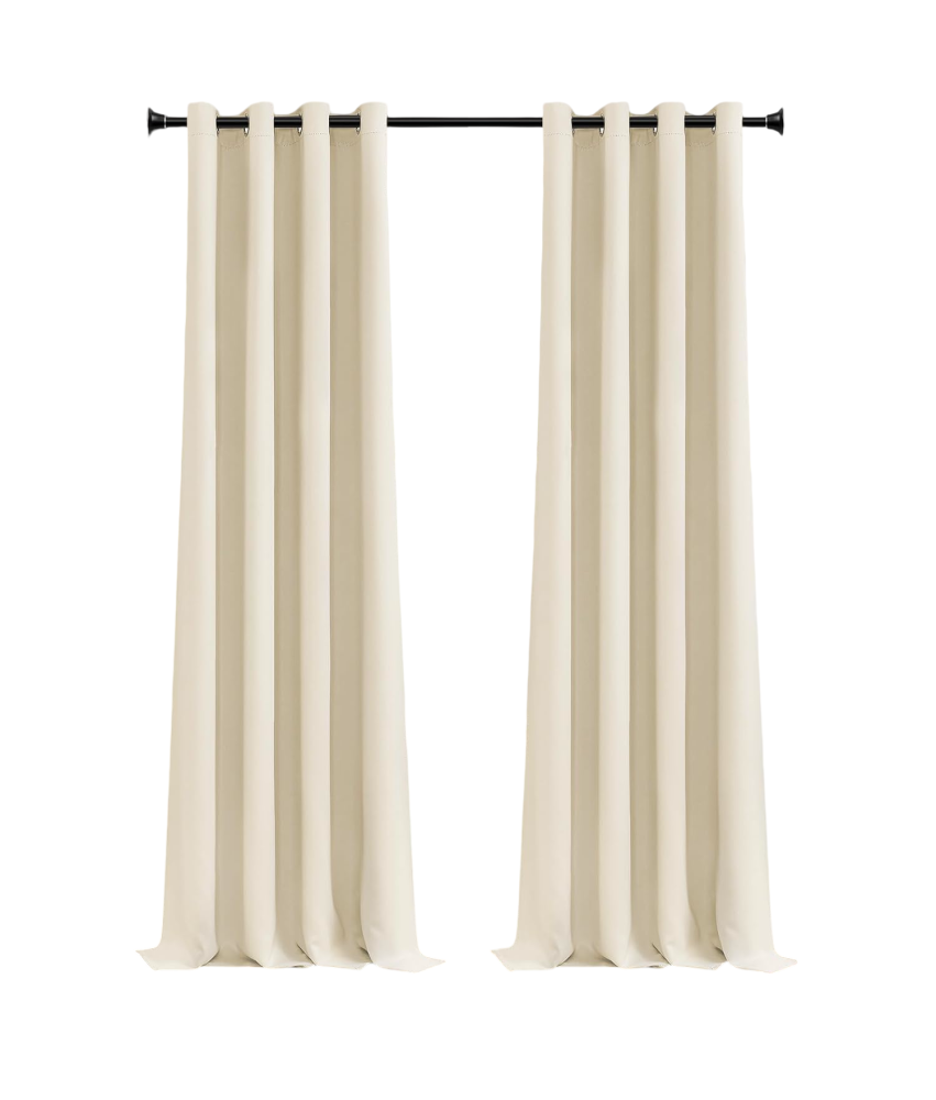 Zasłony Zaciemniające Termiczne na Przelotkach 2 Sztuki 140x280 cm Beżowe