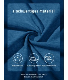 KEFITEVD Koszulka Męska Henley Bawełniana Polo Bez Kołnierzyka Niebieska XL