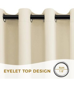 Zasłony Zaciemniające Termiczne na Przelotkach 2 Sztuki 140x280 cm Beżowe