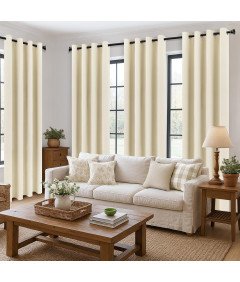 Zasłony Zaciemniające Termiczne na Przelotkach 2 Sztuki 140x280 cm Beżowe