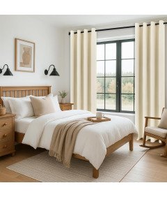 Zasłony Zaciemniające Termiczne na Przelotkach 2 Sztuki 140x280 cm Beżowe