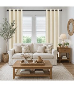 Zasłony Zaciemniające Termiczne na Przelotkach 2 Sztuki 140x280 cm Beżowe