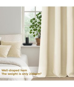 Zasłony Zaciemniające Termiczne na Przelotkach 2 Sztuki 140x280 cm Beżowe