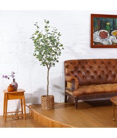 Sztuczne Drzewo Eukaliptusowe 150 cm Sztuczna Roślina Dekoracyjna z Donicą