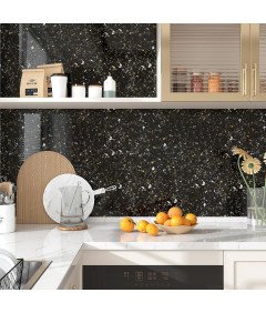 Tapeta Samoprzylepna Okleina 60x500 cm Ściany Meble Blaty Lastryko Czarna