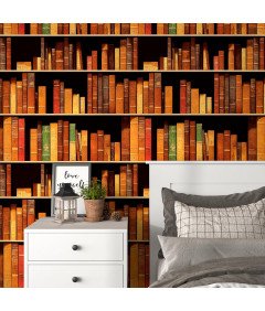 Tapeta Okleina Naklejka Ścienna Efekt 3D Biblioteka Książki 44,5x700 cm