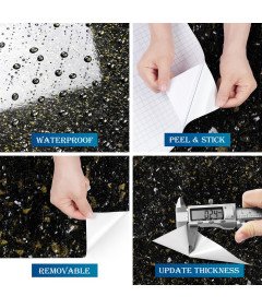 Tapeta Samoprzylepna Okleina 60x500 cm Ściany Meble Blaty Lastryko Czarna