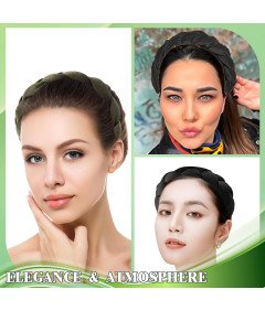 Zestaw Akcesoriów do Włosów 2x Opaski Aksamitne 2x Gumki Czarny i Zielony