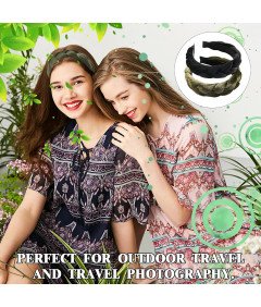 Zestaw Akcesoriów do Włosów 2x Opaski Aksamitne 2x Gumki Czarny i Zielony