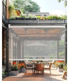 Przezroczysta Roleta Szeroka na Taras Balkon 80x120 cm Wodoodporna Biała