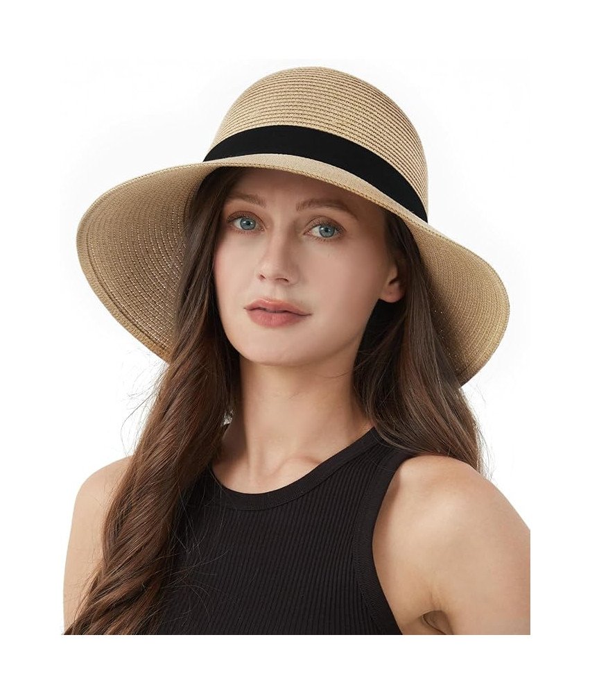 Zylioo Kapelusz Słomkowy Letni Plażowy Przeciwsłoneczny z Dużym Rondem 57cm