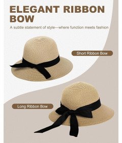 Zylioo Kapelusz Słomkowy Letni Plażowy Przeciwsłoneczny z Dużym Rondem 57cm