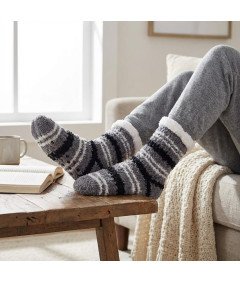 Damskie Skarpetki Ciepłe na Zimę Antypoślizgowe Skarpety Szare Uniwersalne