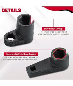 Klucze Nasadowe 7-Częściowy Zestaw Uniwersalne Demontaż Czujników O2