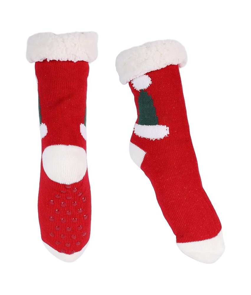 Damskie Skarpetki Ciepłe na Zimę Antypoślizgowe Czerwone Uniwersalne