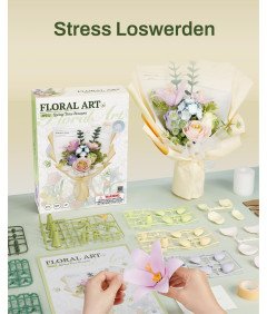 Sztuczne Kwiaty Bukiet Kwiatów Klocki Puzzle 3D na Walentynki Dzień Kobiet