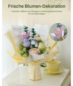 Sztuczne Kwiaty Bukiet Kwiatów Klocki Puzzle 3D na Walentynki Dzień Kobiet