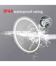 sunrik Lustro Łazienkowe z Oświetleniem LED 70x90 cm Owalne Nowoczesne