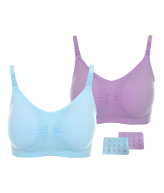 Biustonosz Ciążowy do Karmienia Piersią Niebieski Fioletowy L 2 szt